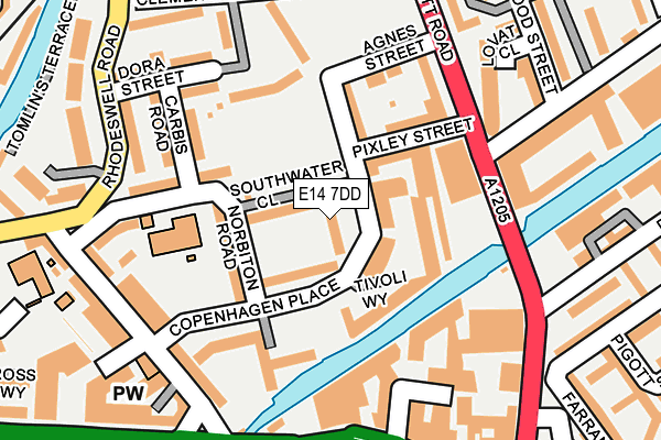 E14 7DD map - OS OpenMap – Local (Ordnance Survey)