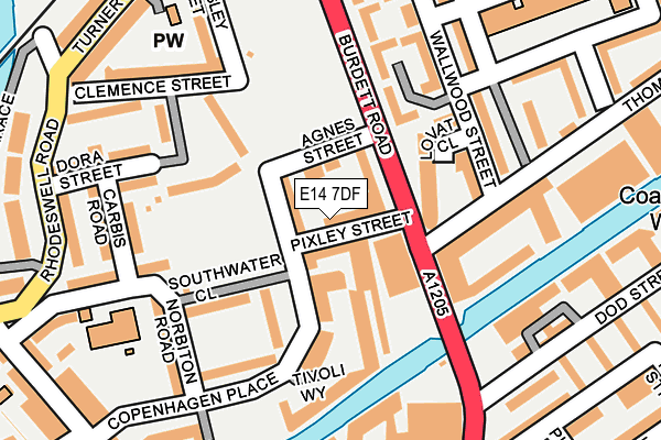 E14 7DF map - OS OpenMap – Local (Ordnance Survey)