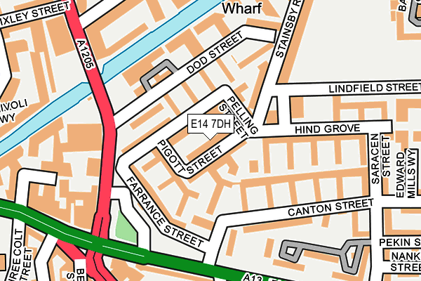 E14 7DH map - OS OpenMap – Local (Ordnance Survey)