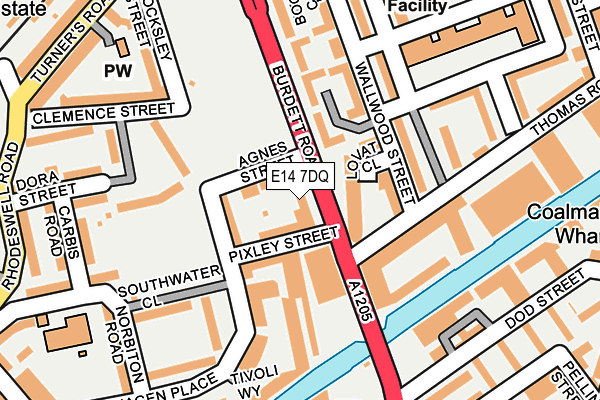 E14 7DQ map - OS OpenMap – Local (Ordnance Survey)