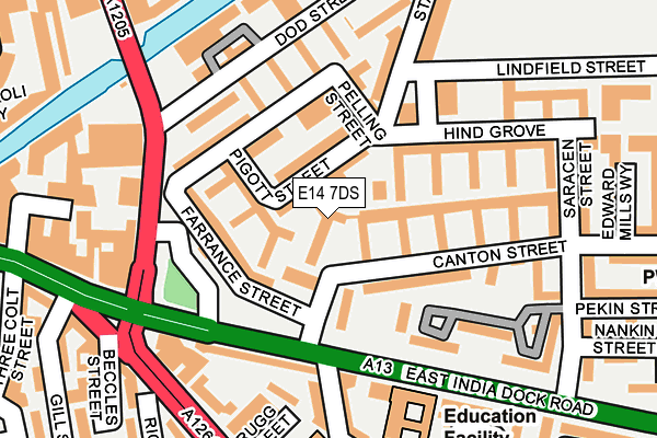 E14 7DS map - OS OpenMap – Local (Ordnance Survey)