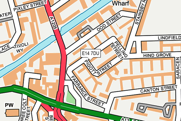 E14 7DU map - OS OpenMap – Local (Ordnance Survey)