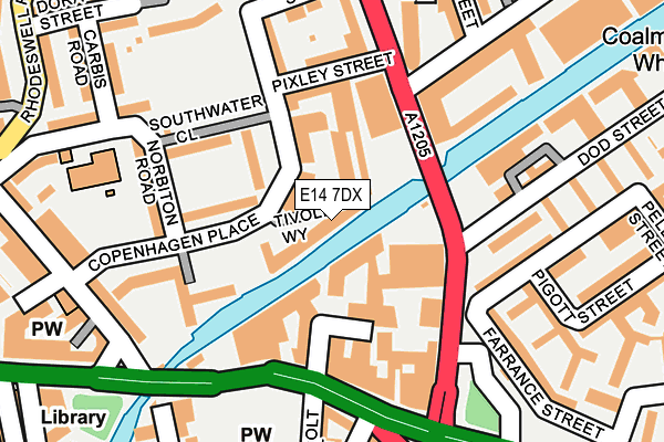 E14 7DX map - OS OpenMap – Local (Ordnance Survey)