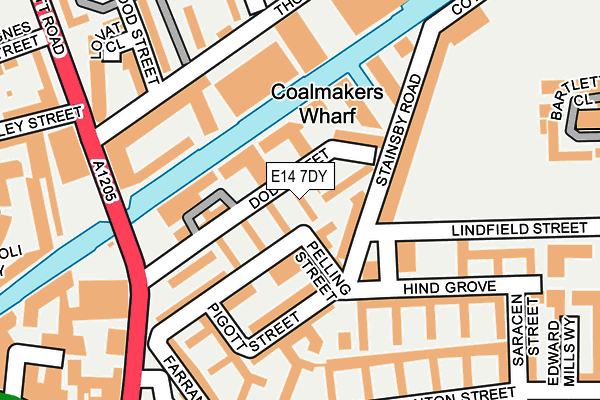 E14 7DY map - OS OpenMap – Local (Ordnance Survey)