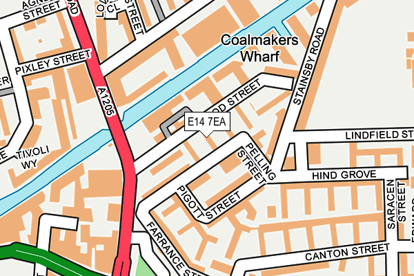 E14 7EA map - OS OpenMap – Local (Ordnance Survey)