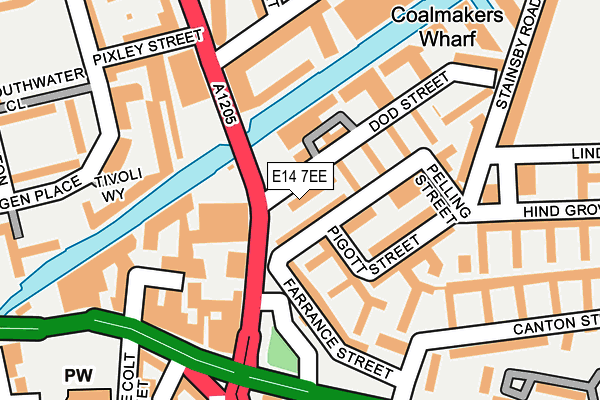 E14 7EE map - OS OpenMap – Local (Ordnance Survey)