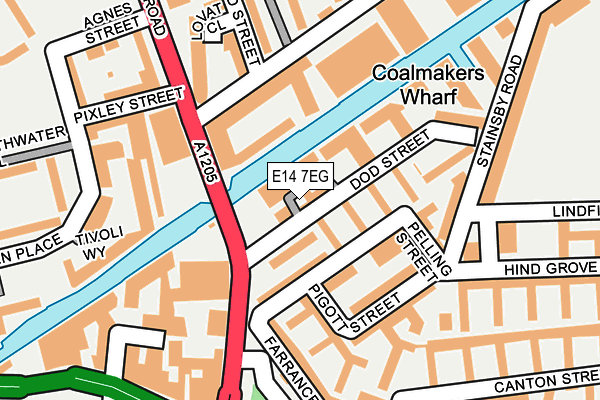 E14 7EG map - OS OpenMap – Local (Ordnance Survey)