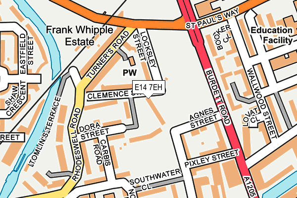 E14 7EH map - OS OpenMap – Local (Ordnance Survey)