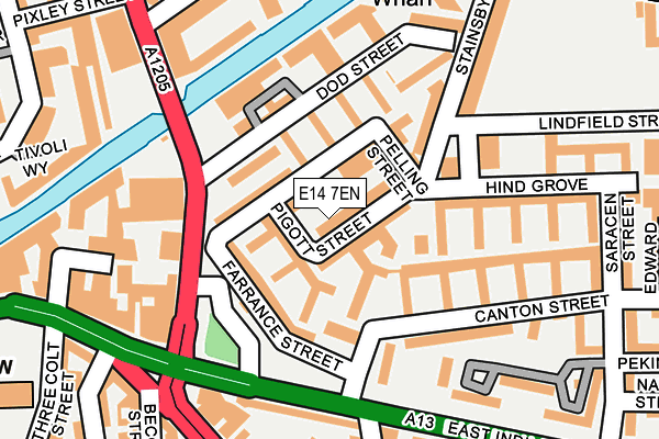 E14 7EN map - OS OpenMap – Local (Ordnance Survey)