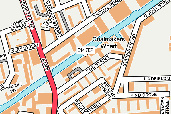 E14 7EP map - OS OpenMap – Local (Ordnance Survey)