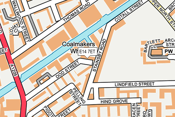 E14 7ET map - OS OpenMap – Local (Ordnance Survey)