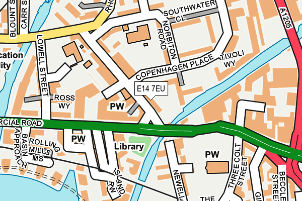 E14 7EU map - OS OpenMap – Local (Ordnance Survey)