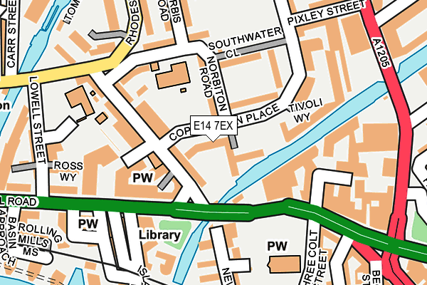E14 7EX map - OS OpenMap – Local (Ordnance Survey)