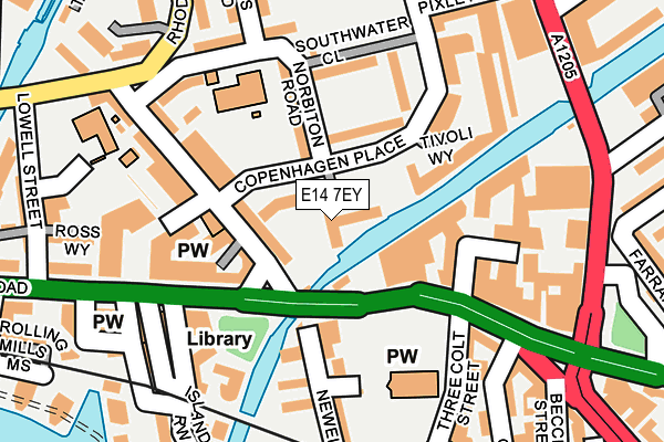 E14 7EY map - OS OpenMap – Local (Ordnance Survey)
