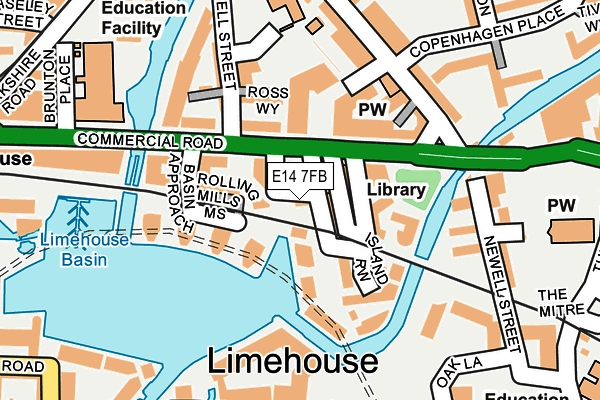 E14 7FB map - OS OpenMap – Local (Ordnance Survey)