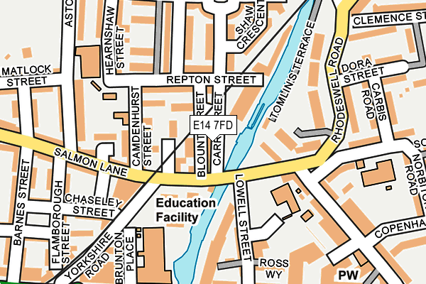 E14 7FD map - OS OpenMap – Local (Ordnance Survey)