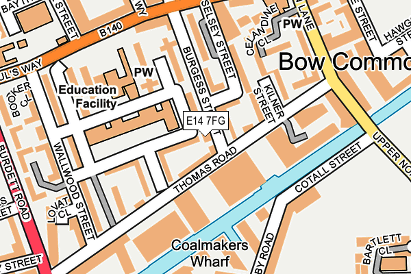 E14 7FG map - OS OpenMap – Local (Ordnance Survey)