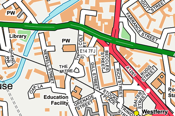 E14 7FJ map - OS OpenMap – Local (Ordnance Survey)