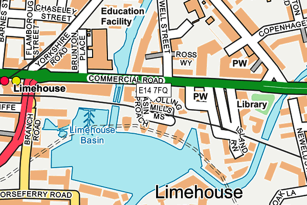 E14 7FQ map - OS OpenMap – Local (Ordnance Survey)