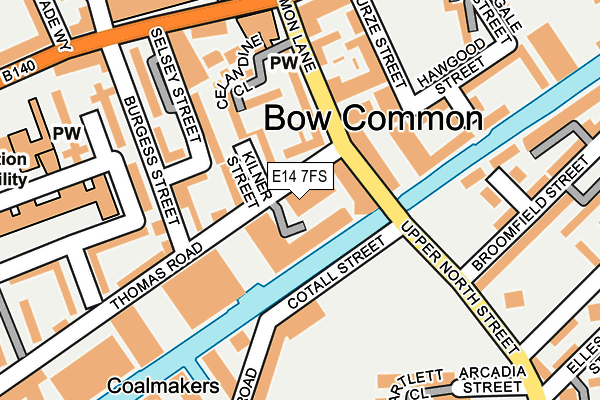 E14 7FS map - OS OpenMap – Local (Ordnance Survey)