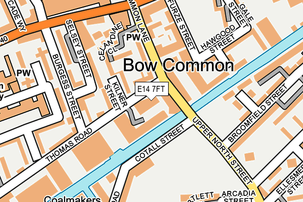 E14 7FT map - OS OpenMap – Local (Ordnance Survey)