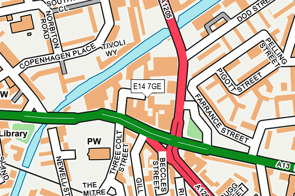 E14 7GE map - OS OpenMap – Local (Ordnance Survey)