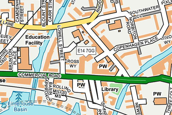 E14 7GG map - OS OpenMap – Local (Ordnance Survey)