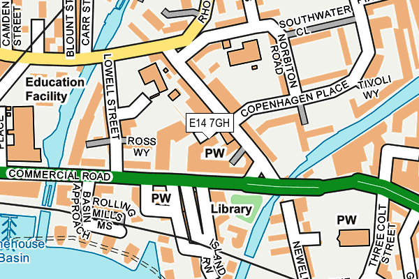 E14 7GH map - OS OpenMap – Local (Ordnance Survey)