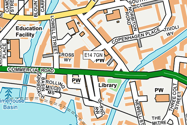 E14 7GN map - OS OpenMap – Local (Ordnance Survey)