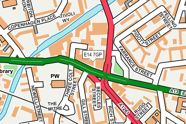 E14 7GP map - OS OpenMap – Local (Ordnance Survey)