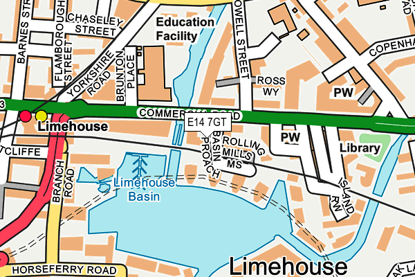 E14 7GT map - OS OpenMap – Local (Ordnance Survey)