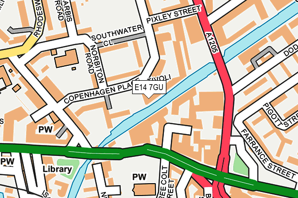 E14 7GU map - OS OpenMap – Local (Ordnance Survey)