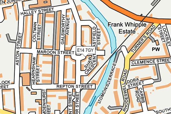 E14 7GY map - OS OpenMap – Local (Ordnance Survey)