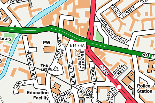 E14 7HA map - OS OpenMap – Local (Ordnance Survey)