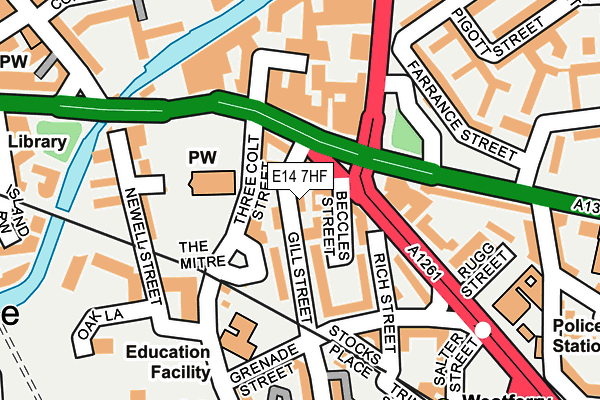 E14 7HF map - OS OpenMap – Local (Ordnance Survey)