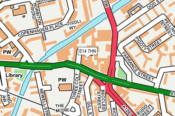 E14 7HN map - OS OpenMap – Local (Ordnance Survey)