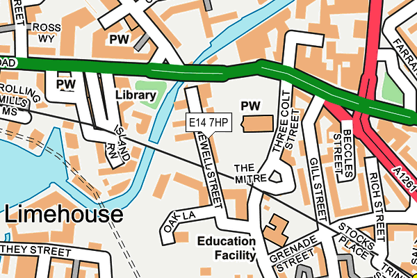 E14 7HP map - OS OpenMap – Local (Ordnance Survey)