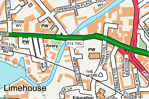 E14 7HQ map - OS OpenMap – Local (Ordnance Survey)