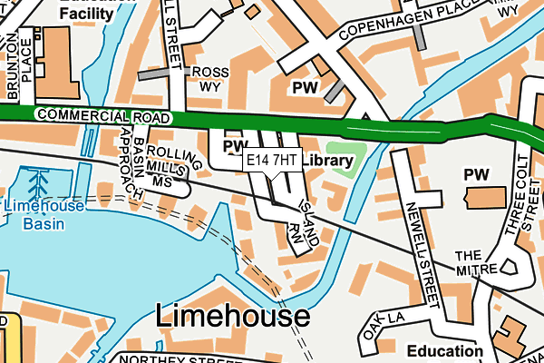 E14 7HT map - OS OpenMap – Local (Ordnance Survey)