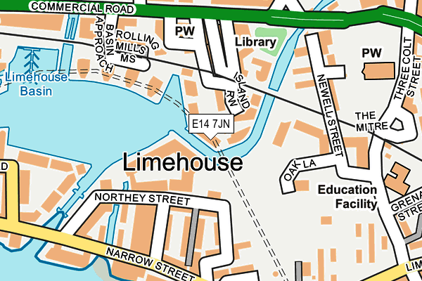 E14 7JN map - OS OpenMap – Local (Ordnance Survey)