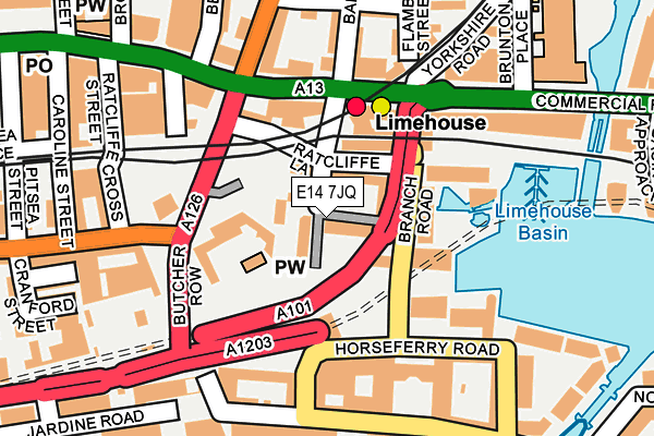 E14 7JQ map - OS OpenMap – Local (Ordnance Survey)