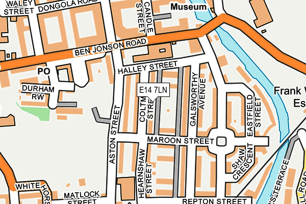 E14 7LN map - OS OpenMap – Local (Ordnance Survey)