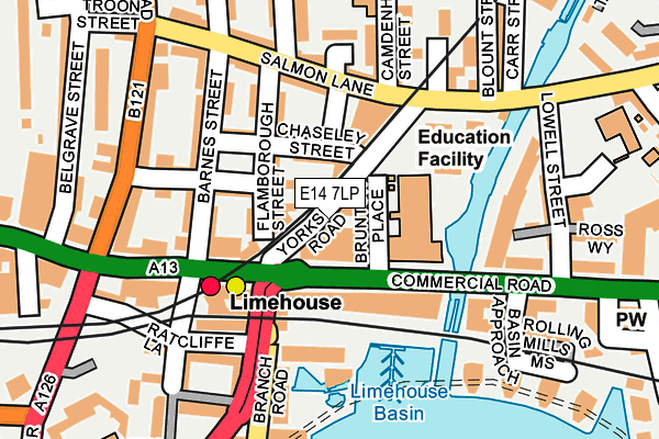 E14 7LP map - OS OpenMap – Local (Ordnance Survey)