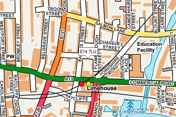 E14 7LU map - OS OpenMap – Local (Ordnance Survey)