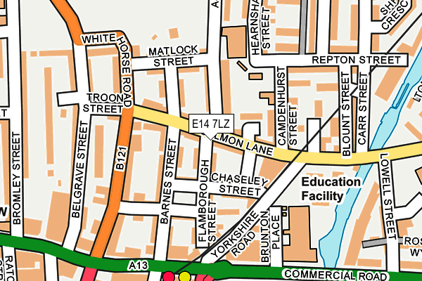 E14 7LZ map - OS OpenMap – Local (Ordnance Survey)