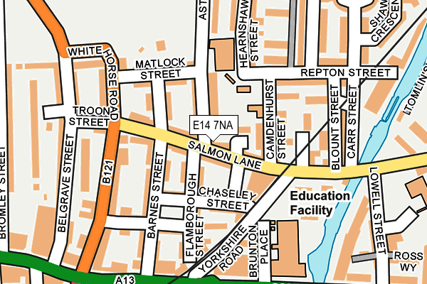 E14 7NA map - OS OpenMap – Local (Ordnance Survey)