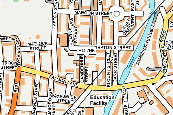 E14 7NB map - OS OpenMap – Local (Ordnance Survey)