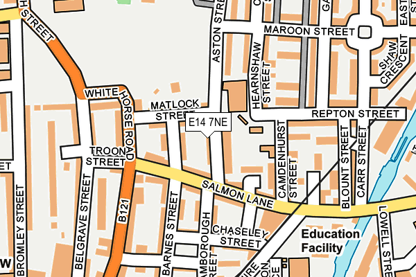 E14 7NE map - OS OpenMap – Local (Ordnance Survey)