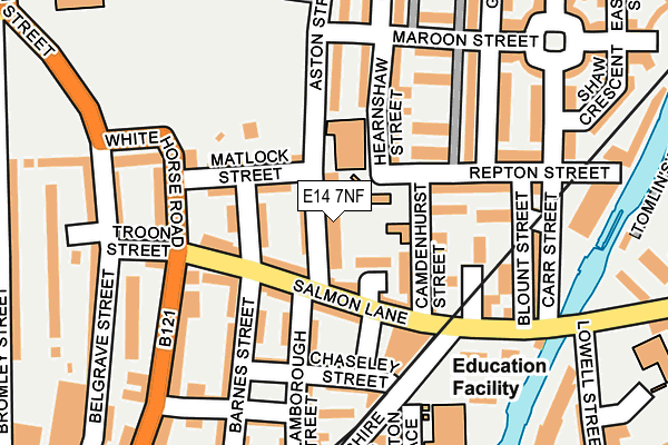 E14 7NF map - OS OpenMap – Local (Ordnance Survey)