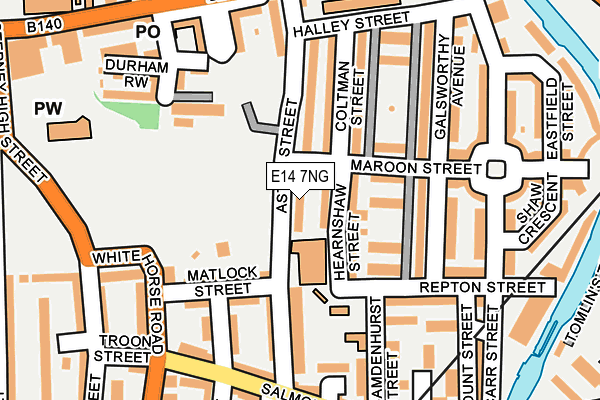 E14 7NG map - OS OpenMap – Local (Ordnance Survey)